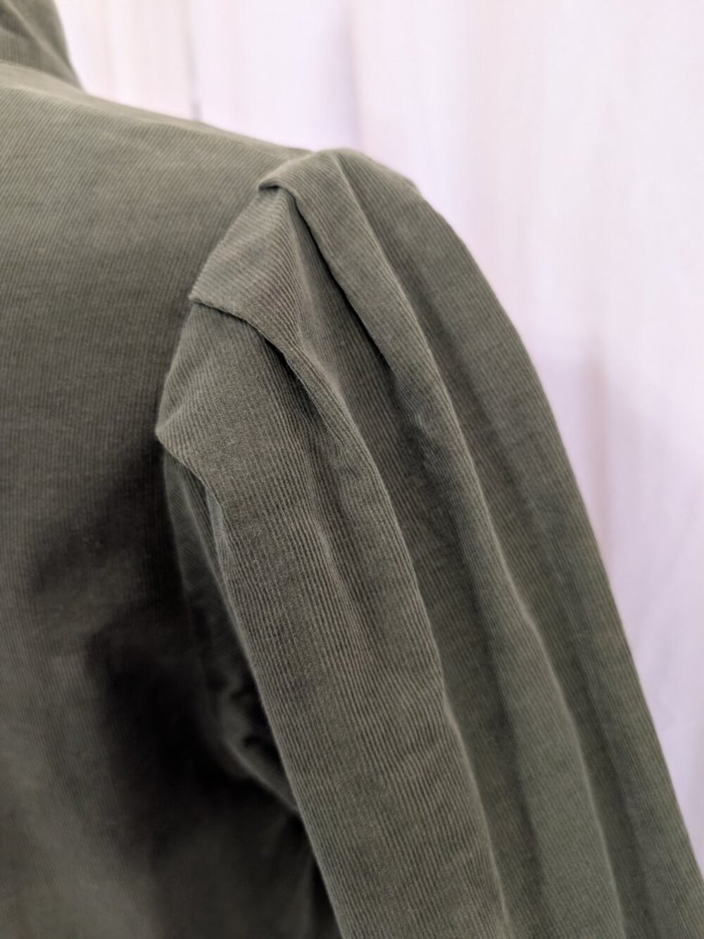 Laura Ashley Vintage Olive Green Corduroy Cottagecore Long Sleeve Dress Size 12 - Picture 6 of 16